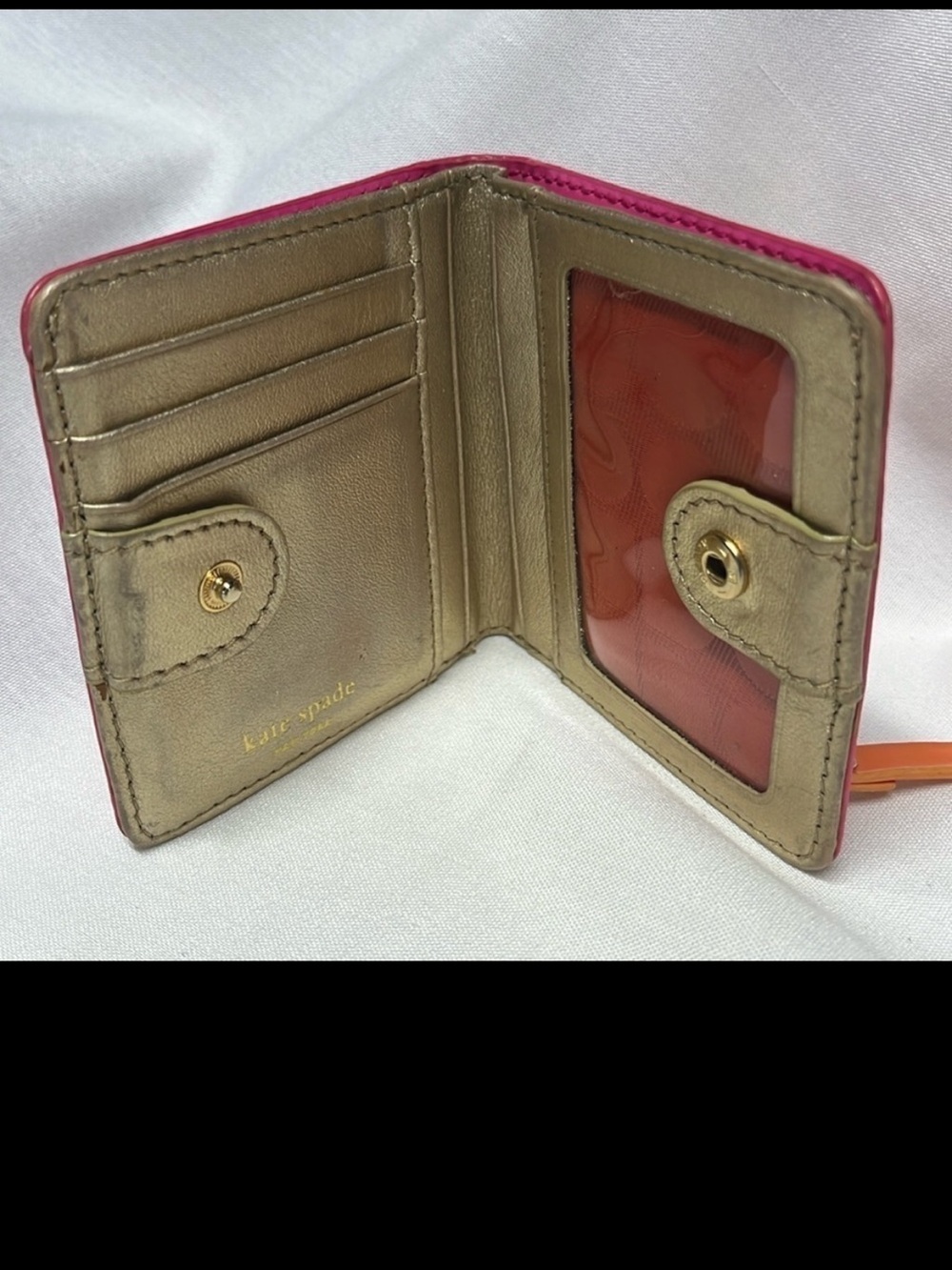 Kate Spade Pink Patent Leather Small Wallet Coin Purse ID Card Holder - Picture 2 of 7